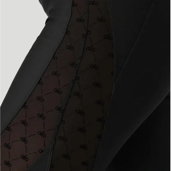 ALO Yoga Airlift Mesh High-Waist Celeste Capri Black Size M - Picture 5 of 7